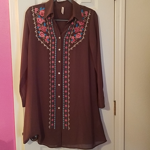 Roper Floral Embroiderd Dress or Duster - Picture 2 of 7